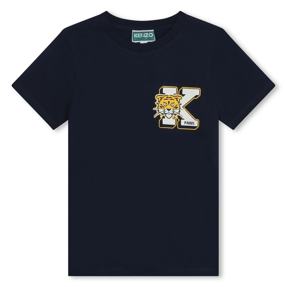 Kenzo Kids Dark Blue Tee with Tiger Logo